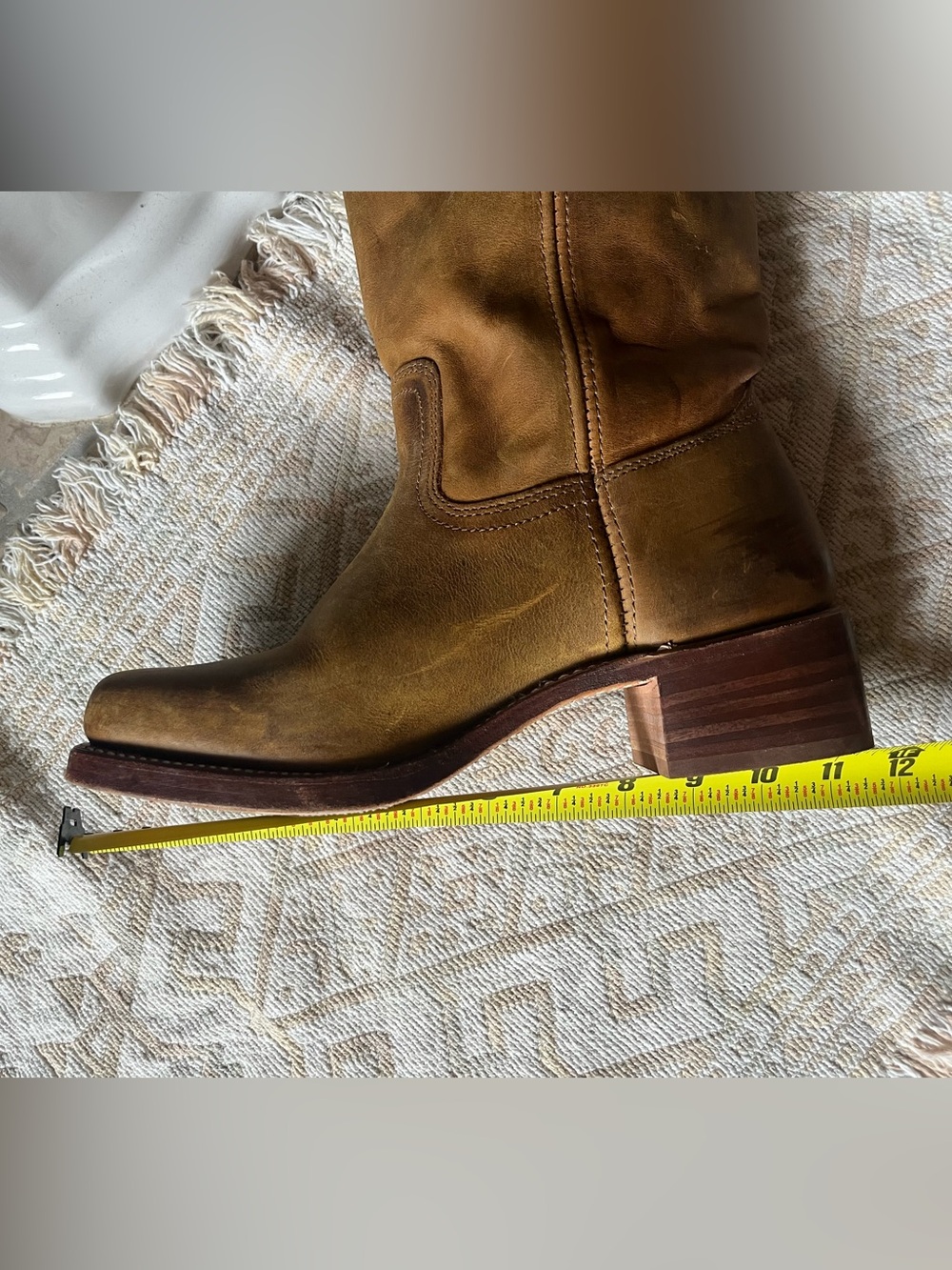 Frye Campus boots - Distressed Brown Leather sz 10 - 14l - stacked heel - Picture 11 of 12